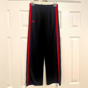NWT Under Armour Boy’s Large Black Athletic Pants with Red Stripe